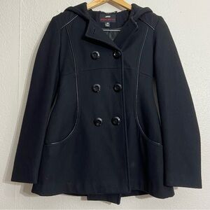 Vintage Wool Blend Trench Coat Black Size Medium Miss Sixty